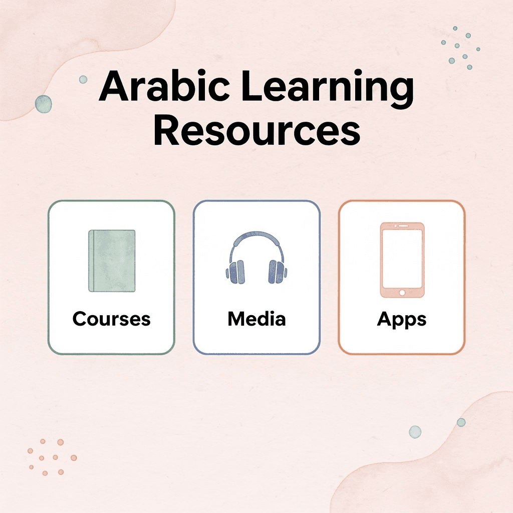  Three types of Arabic learning resources