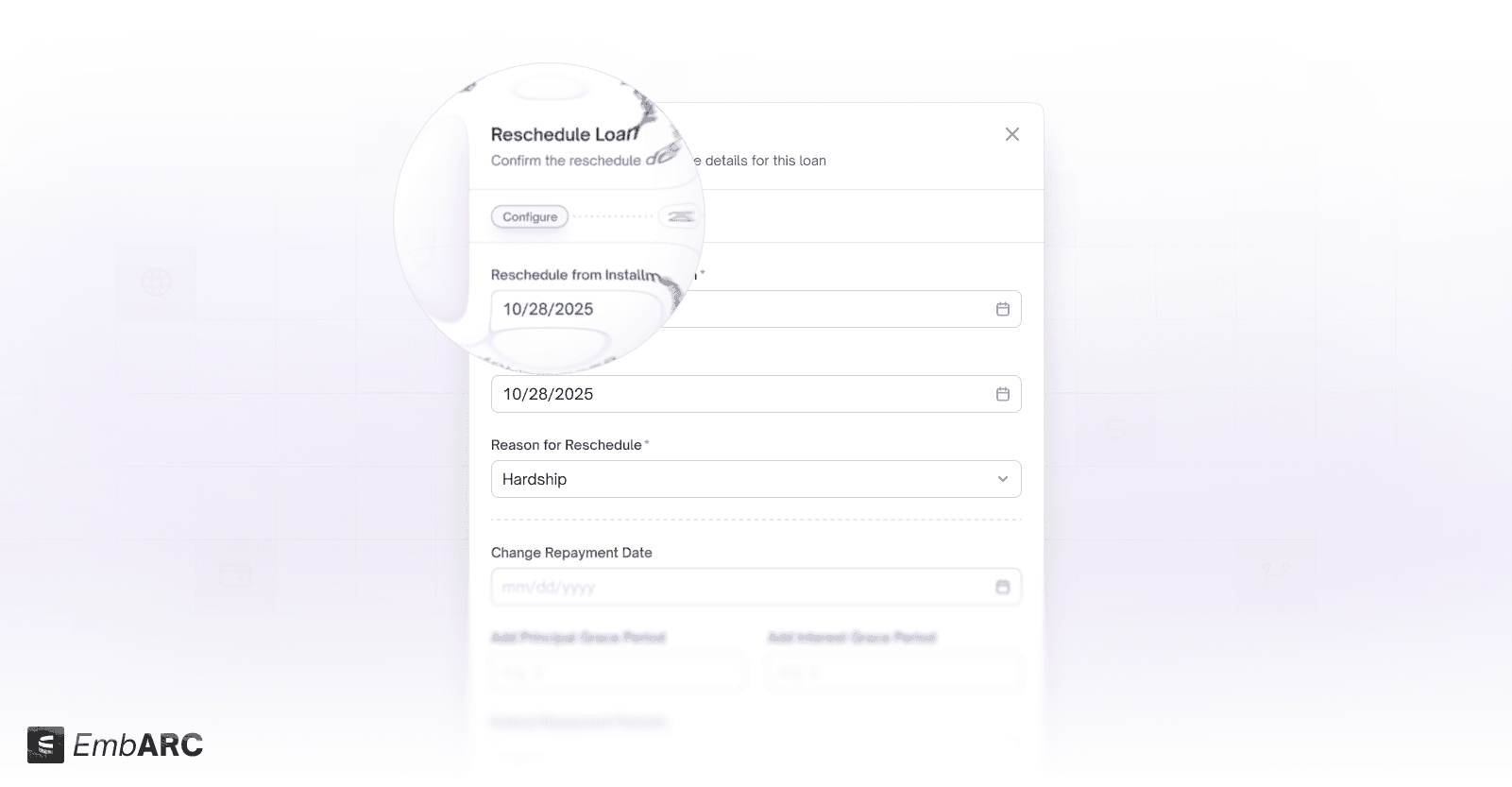 LendAPI embARC LMS - Rescheduling Payments