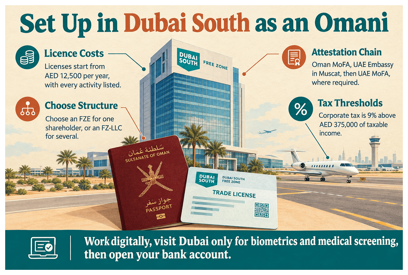 Infographic: How to Set Up a Company in Dubai South as a Omani National