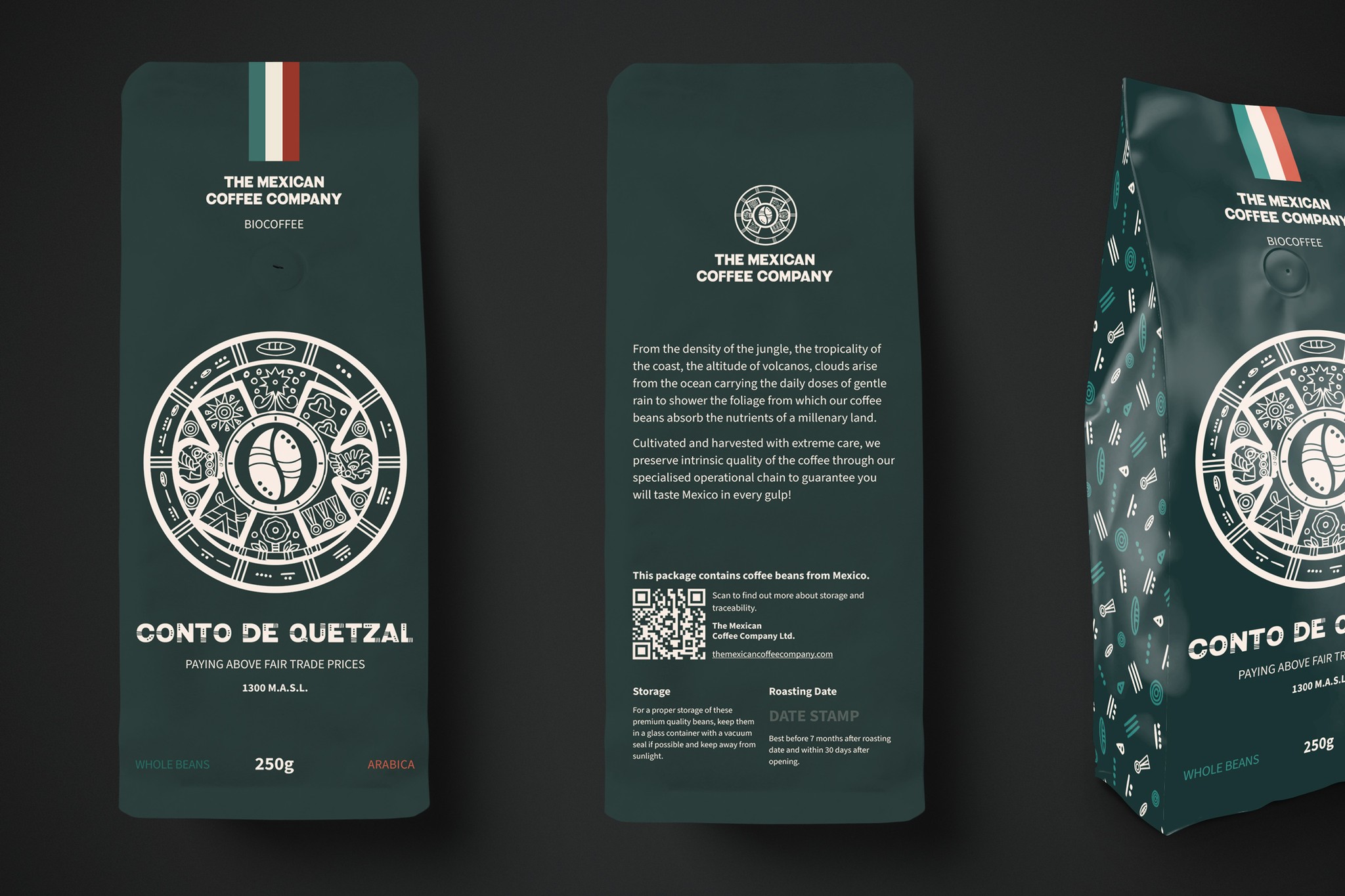 The Mexican Coffee Company branding visual identity coffee bag packaging design