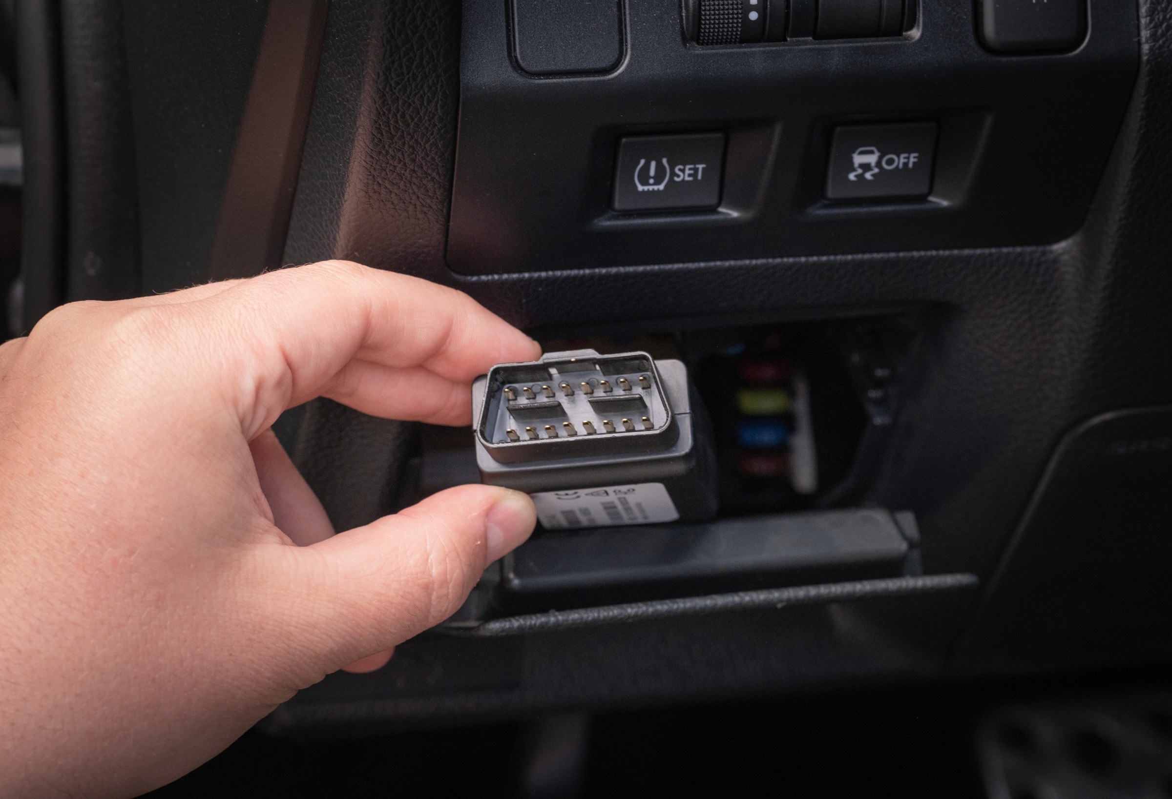 Sensor being placed in a car