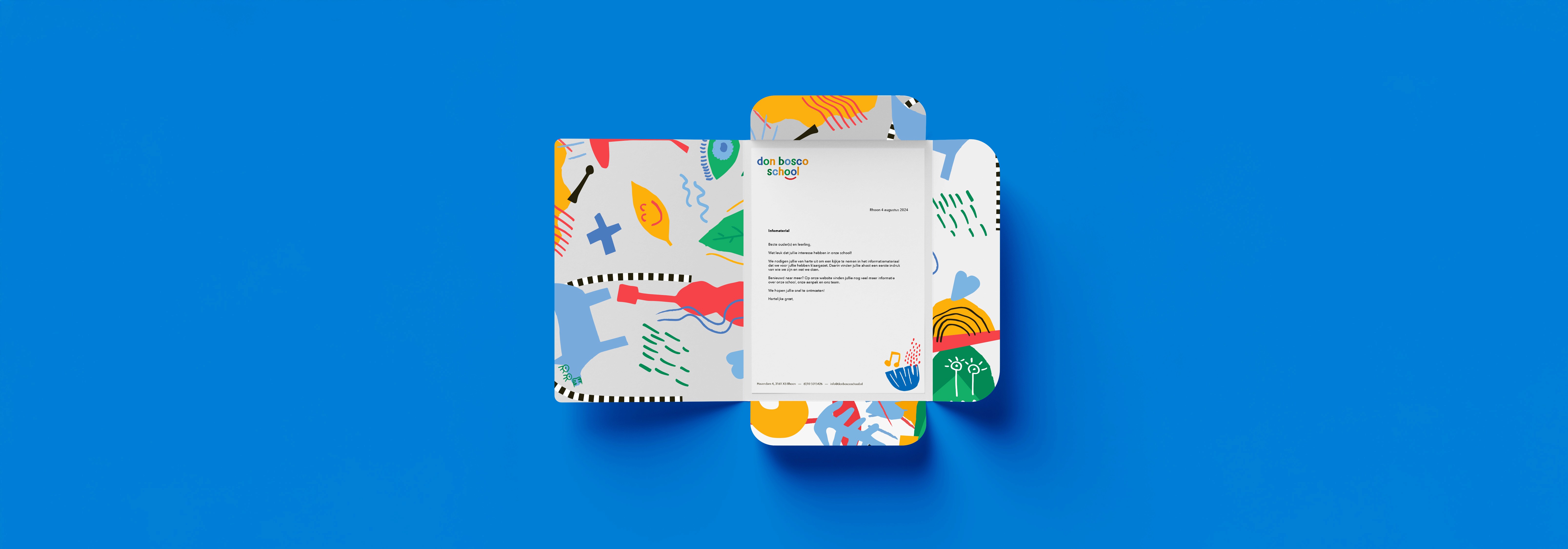 Grafisch ontwerp Don Bosco School briefpapier