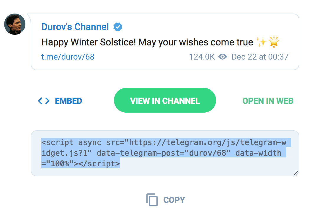 Telegram Widget