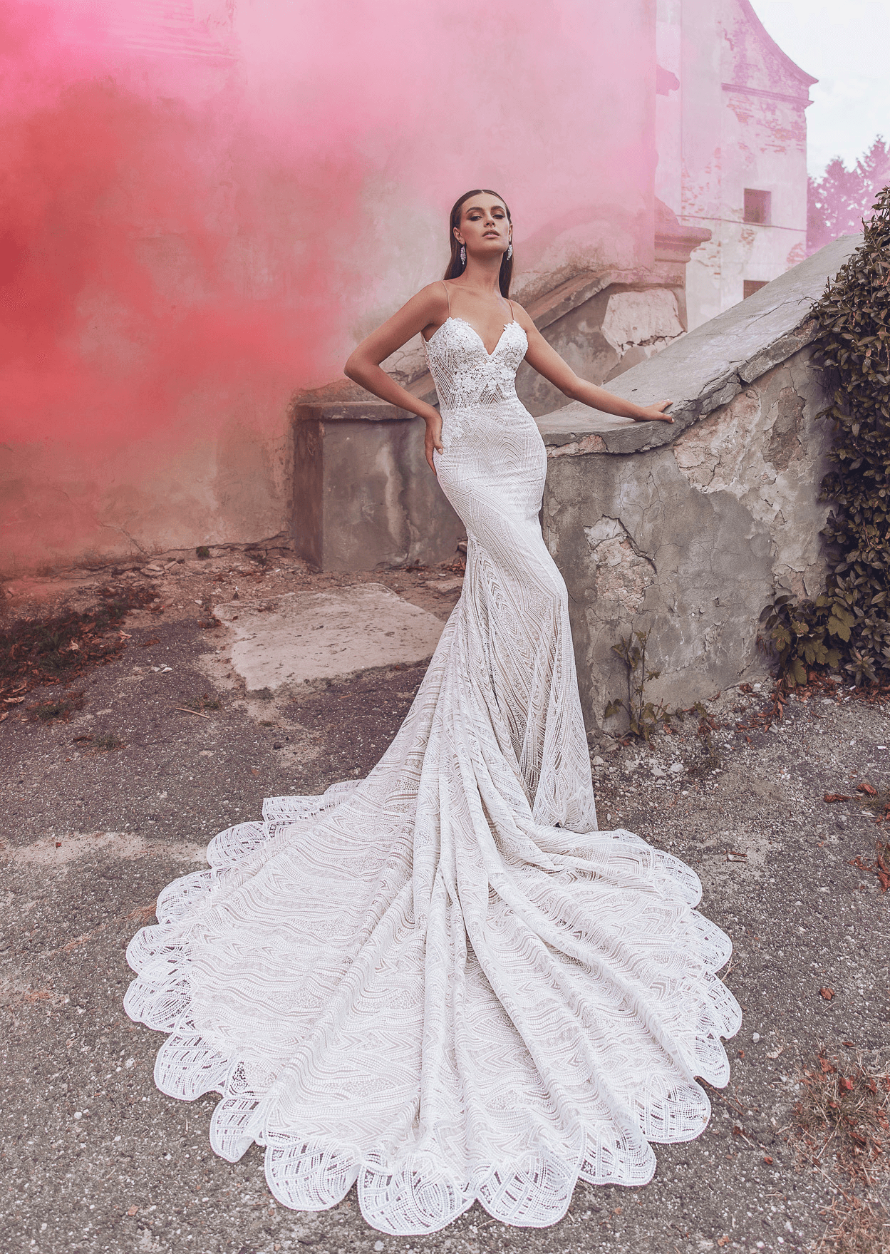 Boho Brautkleid im Meerjungfrau Schnitt