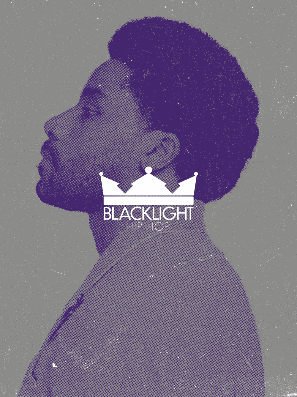 BlackLight Hip Hop — Animated GIF with photos of BlackLight overlaid with custom logo — Visual identity