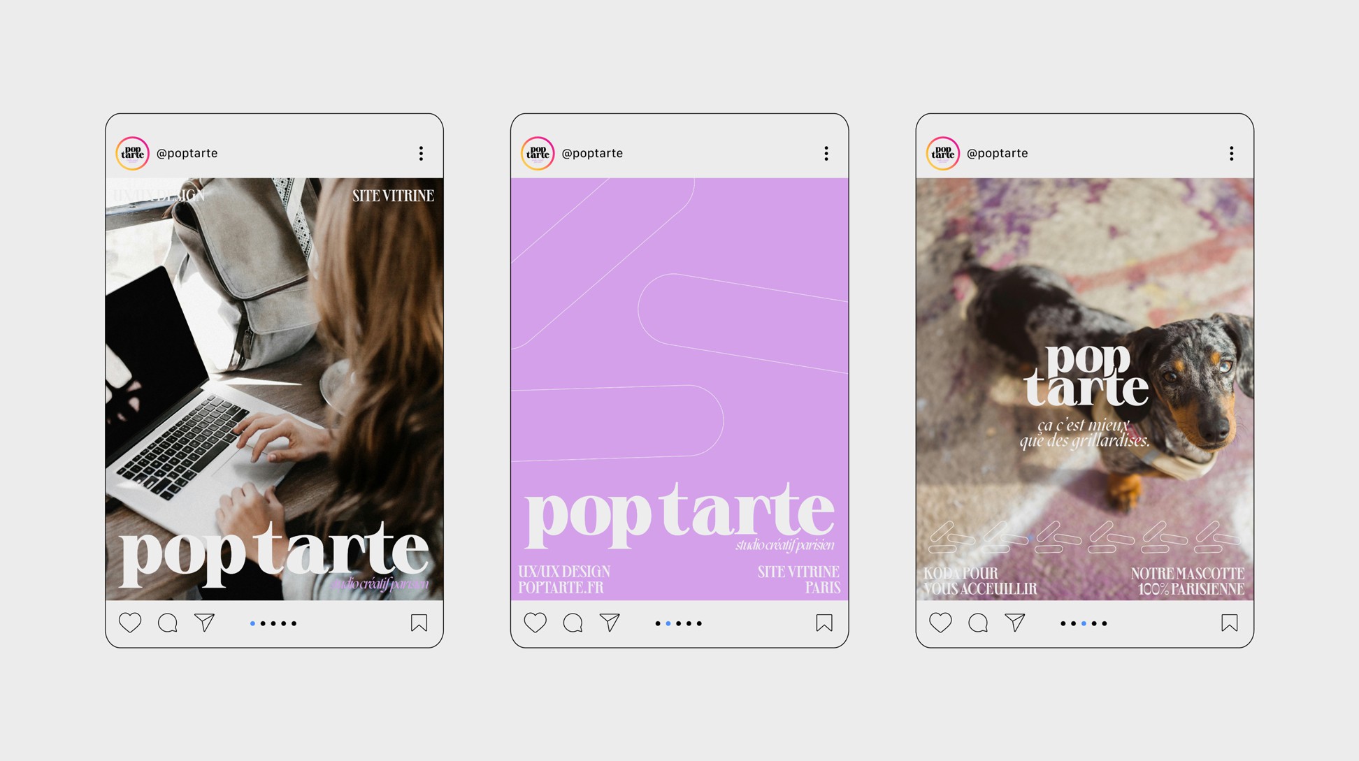 Posts Instagram de l'univers graphique de Pop Tarte.