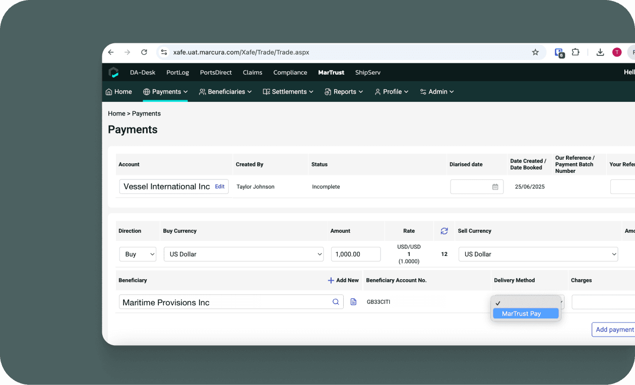 Screenshot of a computer interface displaying a table with data fields and options for input and submission.