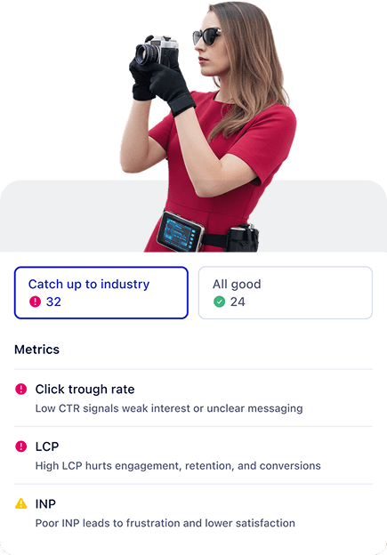 Benchmarking report showing metrics side by side with industry averages