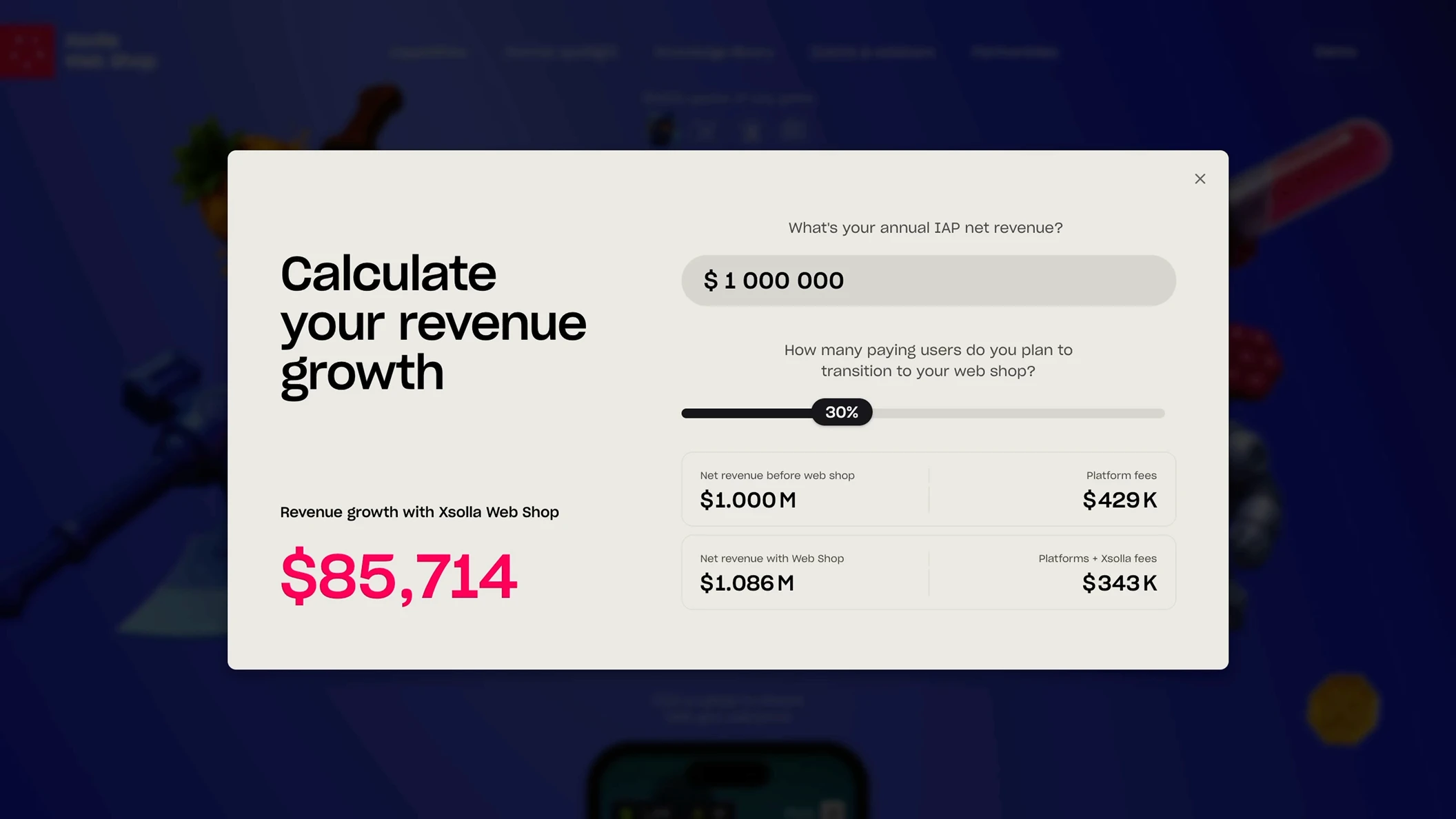 Xsolla калькулятор поможет рассчитать, сколько может заработать ваша мобильная игра благодаря прямым продажам в вебшопе.
