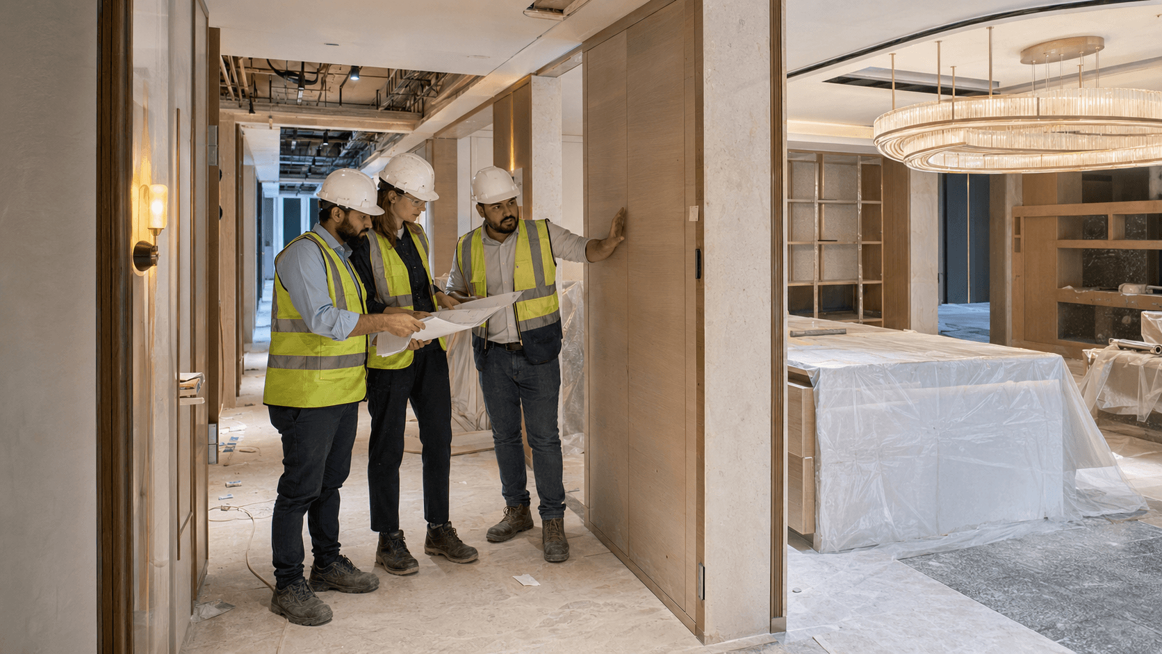 Highly coordinated MEP services installed within a complex building