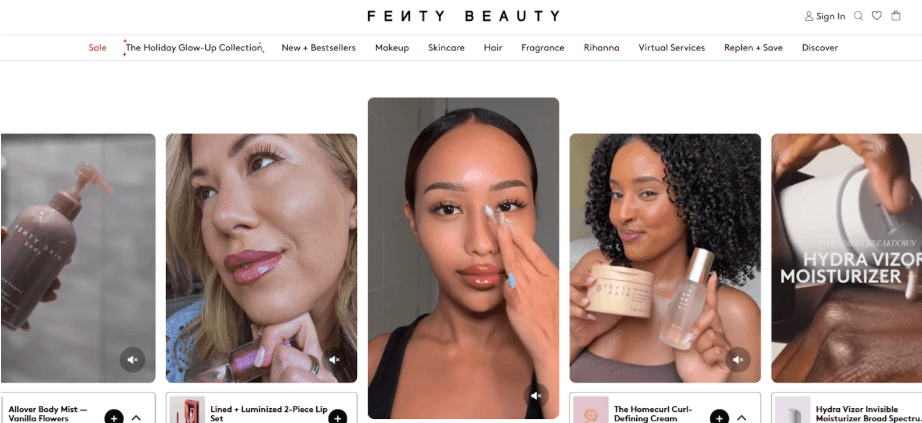 fenty beauty instagram widget example