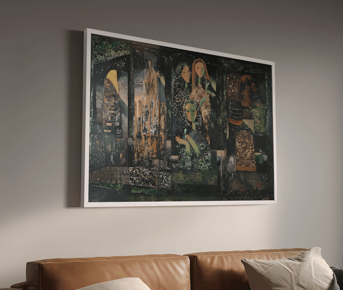 premium art poster and canvas prints, with originals available, from QART , of the artwork " City Night Stars "