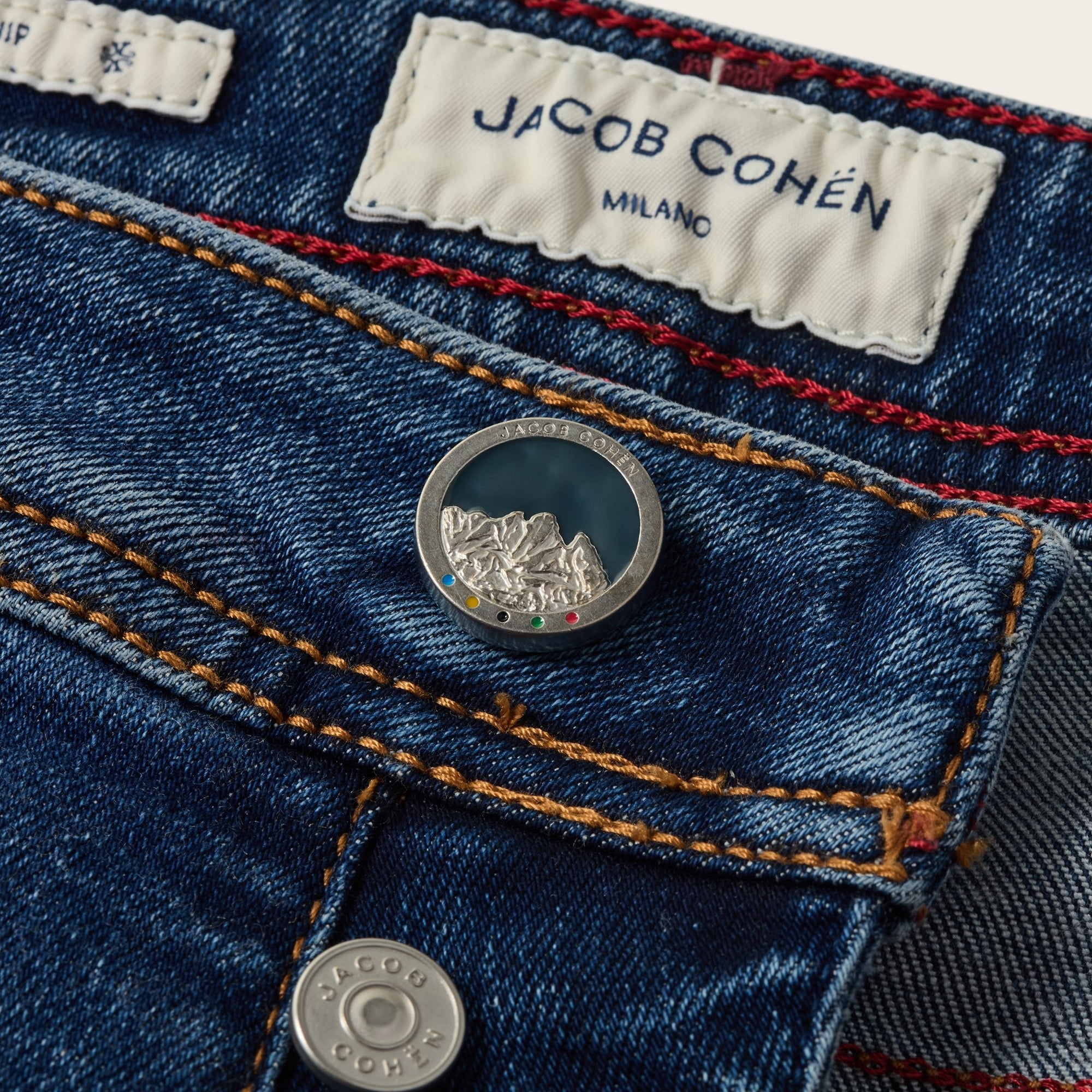 Bard Slim Fit Cortina Jeans in Medium Blue - Mandelli UK