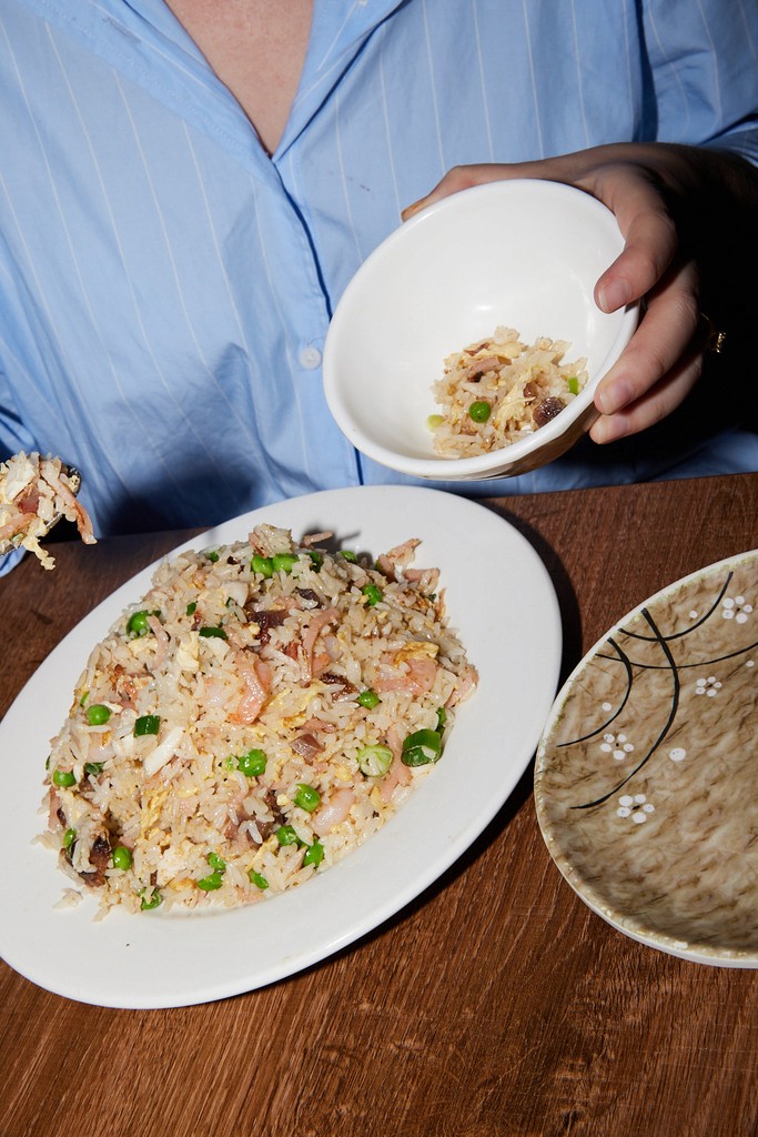 food served on a white plate