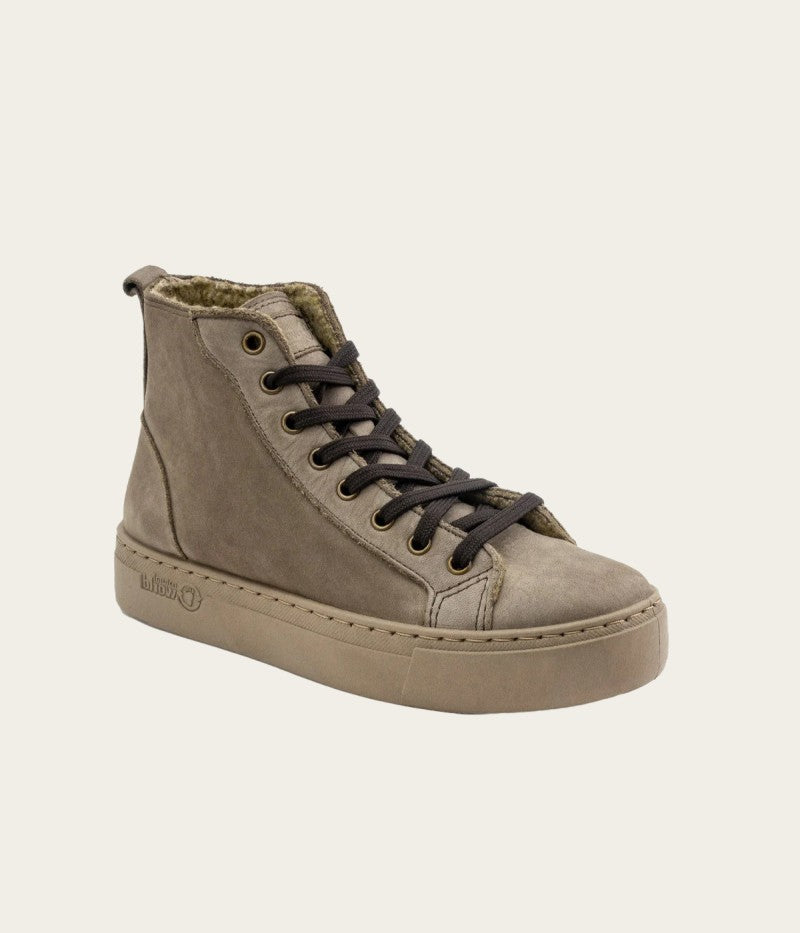 Beige High-Top Sneakers
