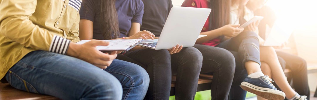 Students with laptops