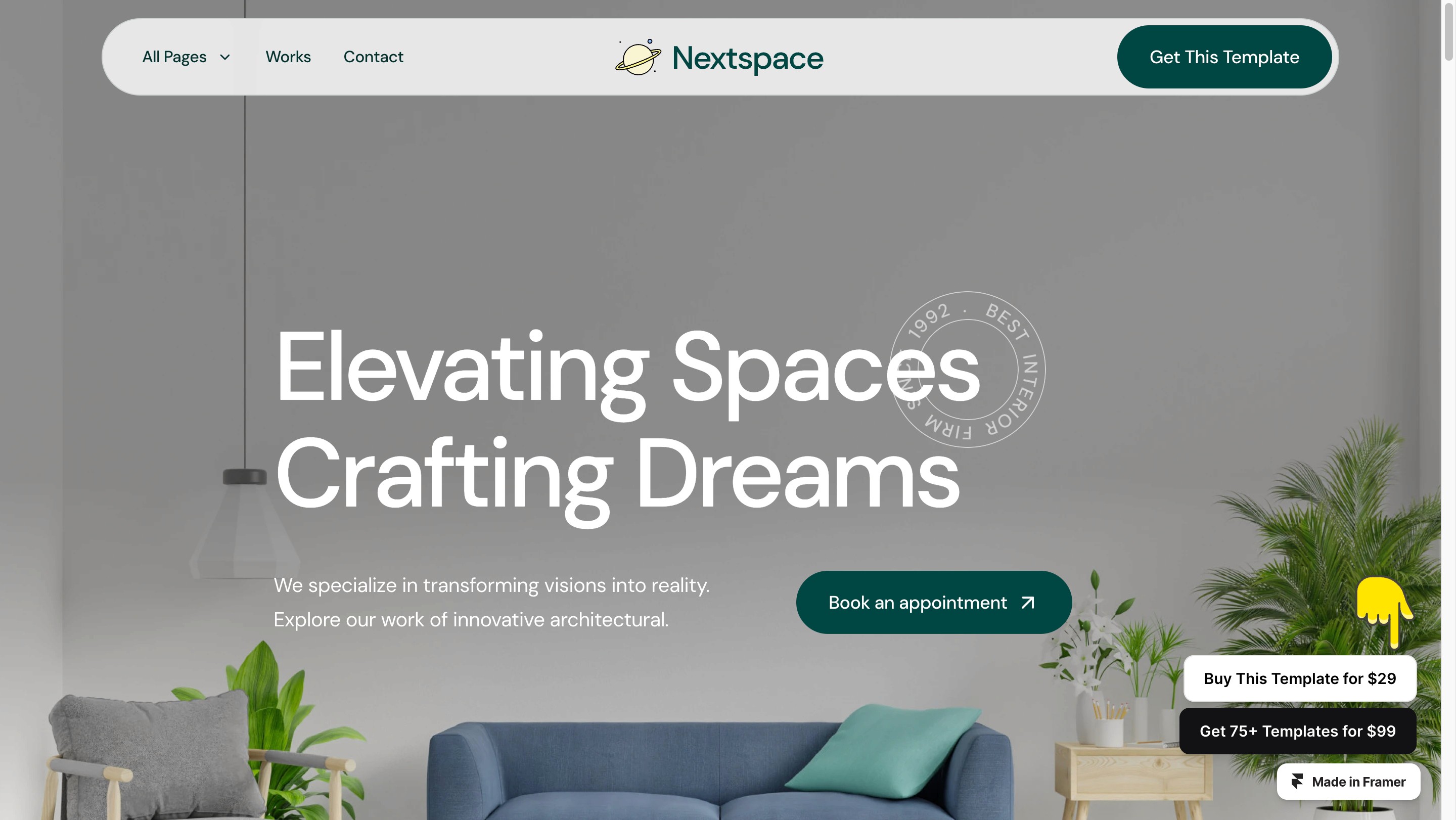 Nextspace - Interior design and construction business website template