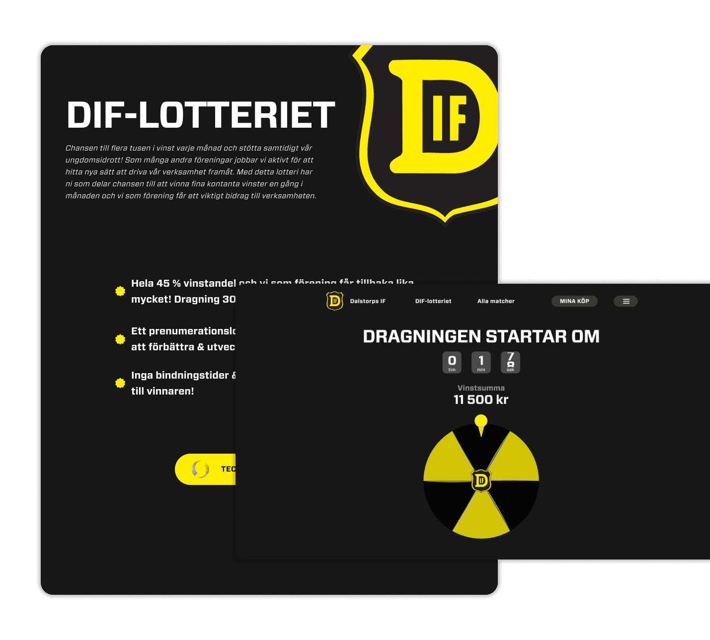 Exempelsidor med föreningens färger