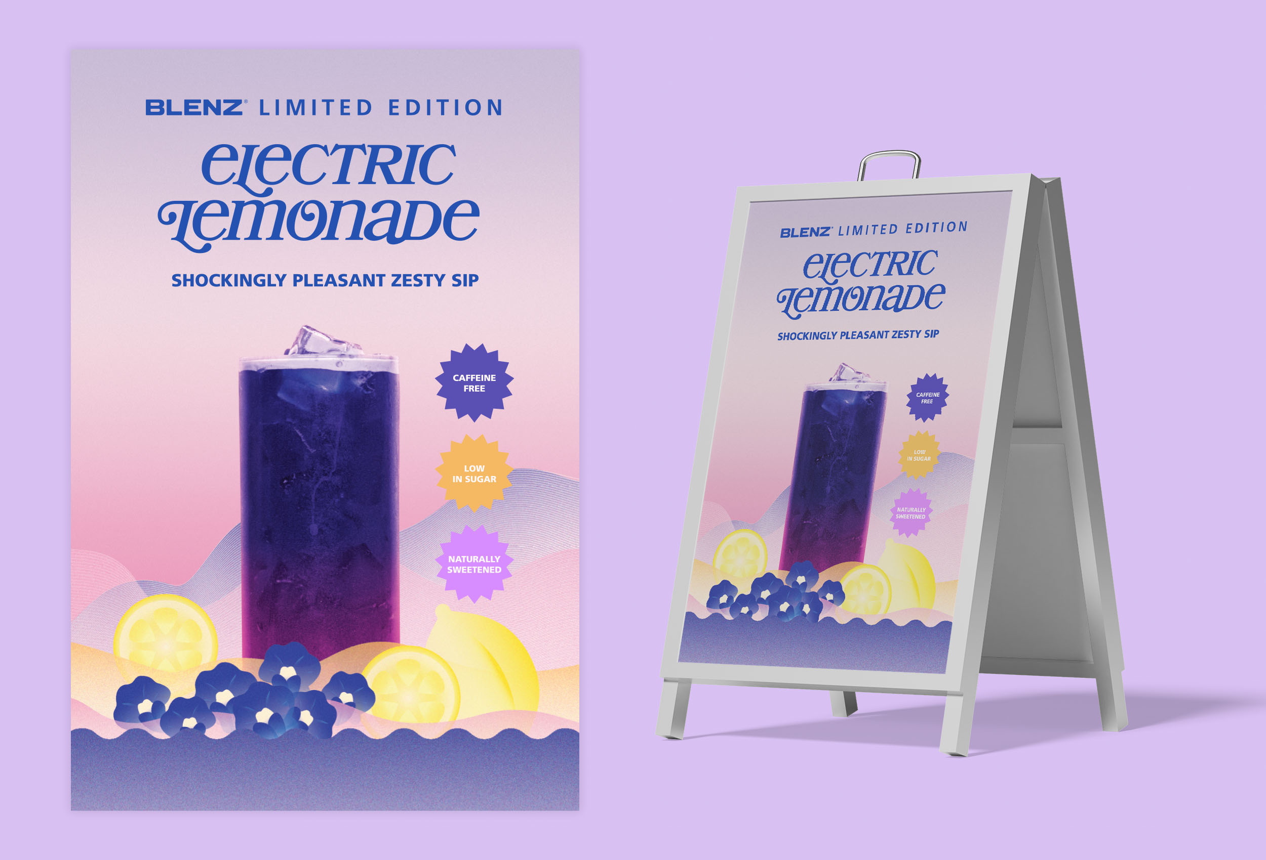 Electric Lemonade sandwich board.