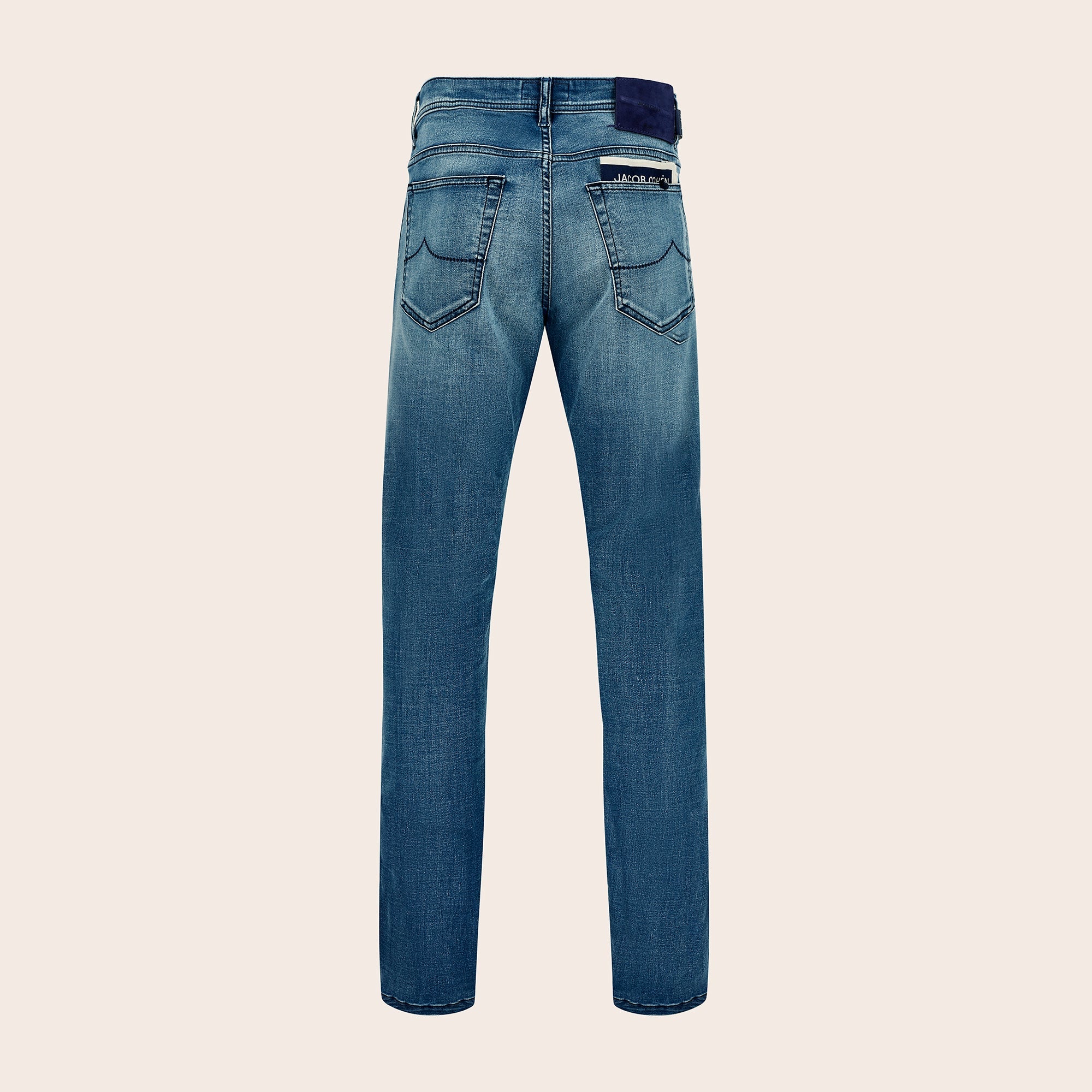 Bard Slim Fit Fast Zipper Jeans in Light Blue - Mandelli UK