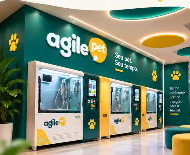 Loja física Agile Pet com identidade visual completa