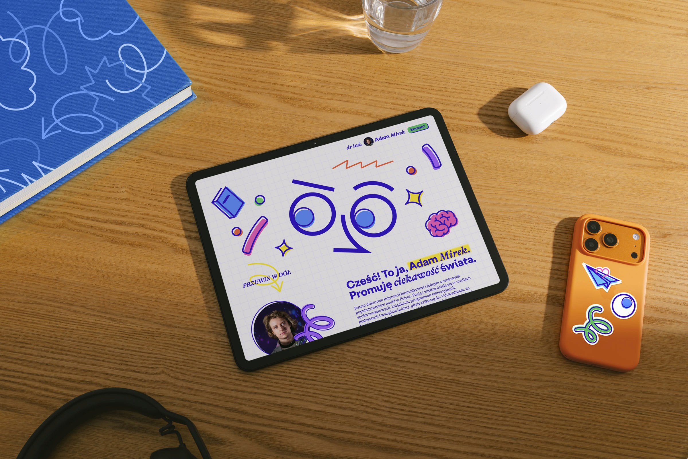 Adam Mirek science communicator website designed and developed by SLOWRAT in Webflow
