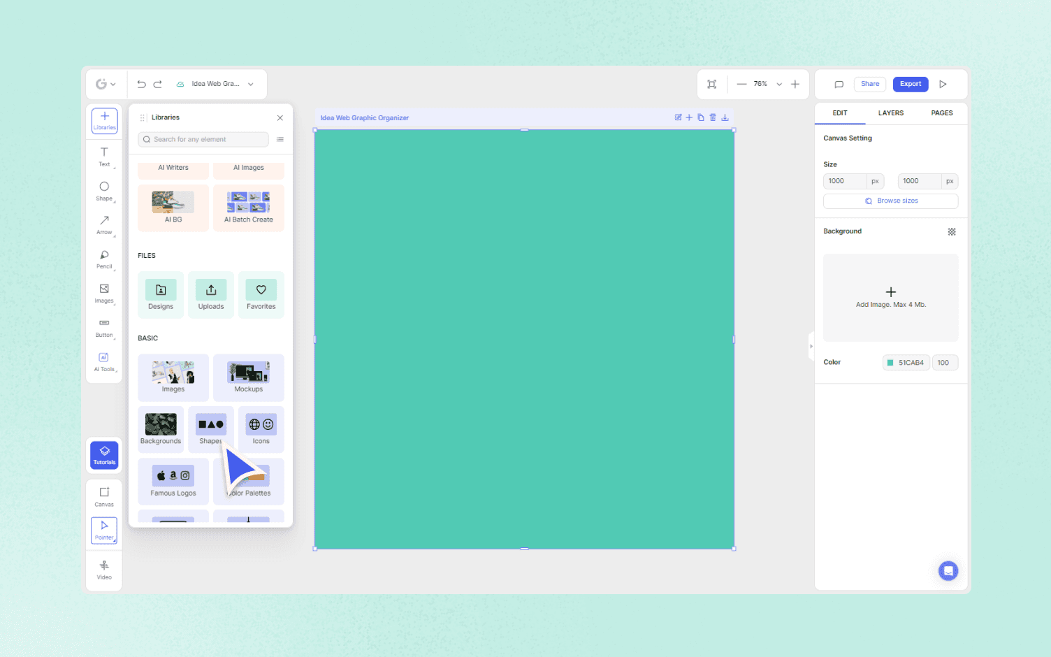 how to make Idea Web Graphic Organizer