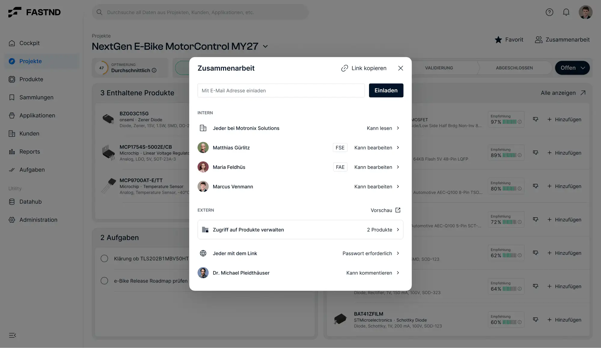 Screenshot von dem Projekt