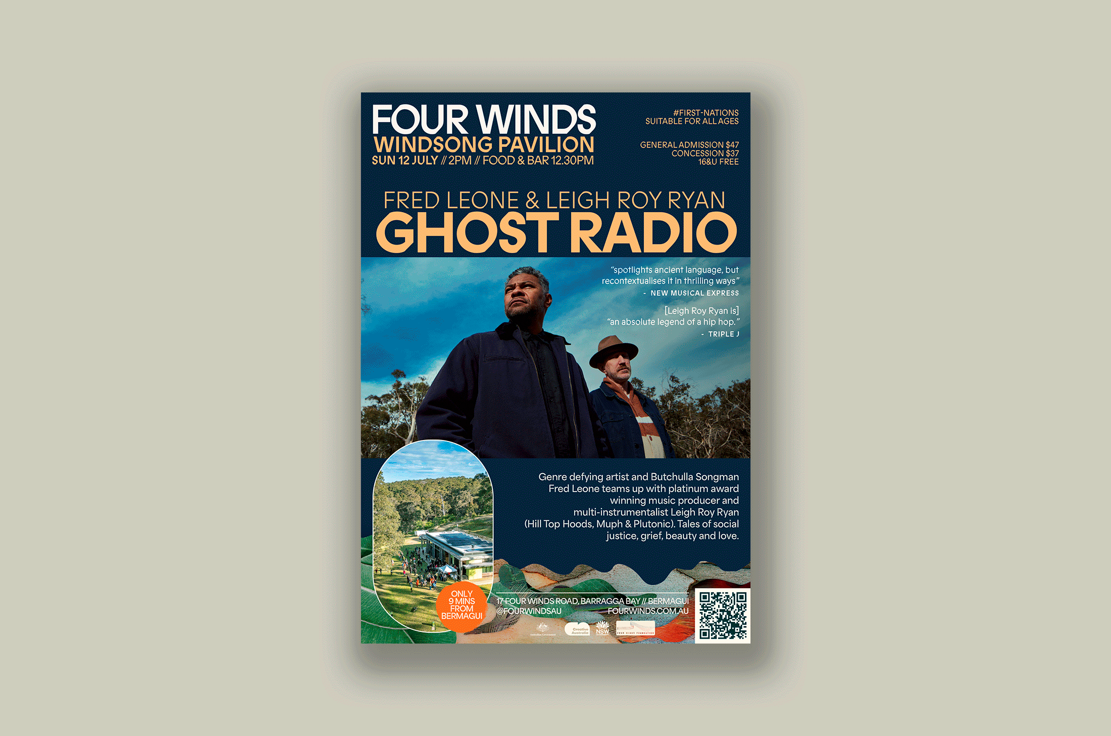 Four Winds program poster design with brand template and typography.