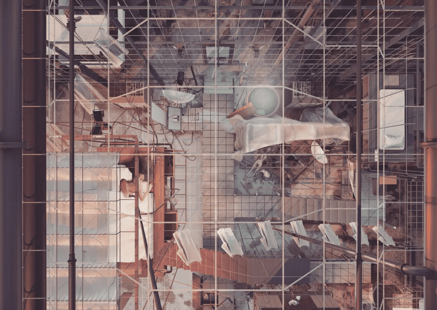 A view of the top of the eiffel tower