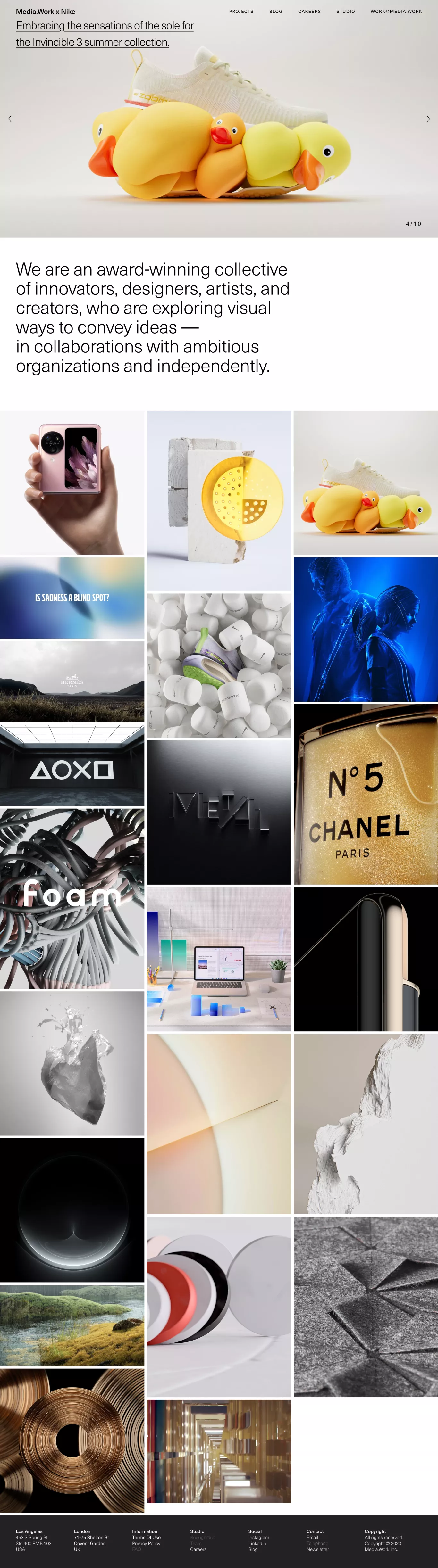 Main - Media.Work portfolio page screenshot showcasing Design design