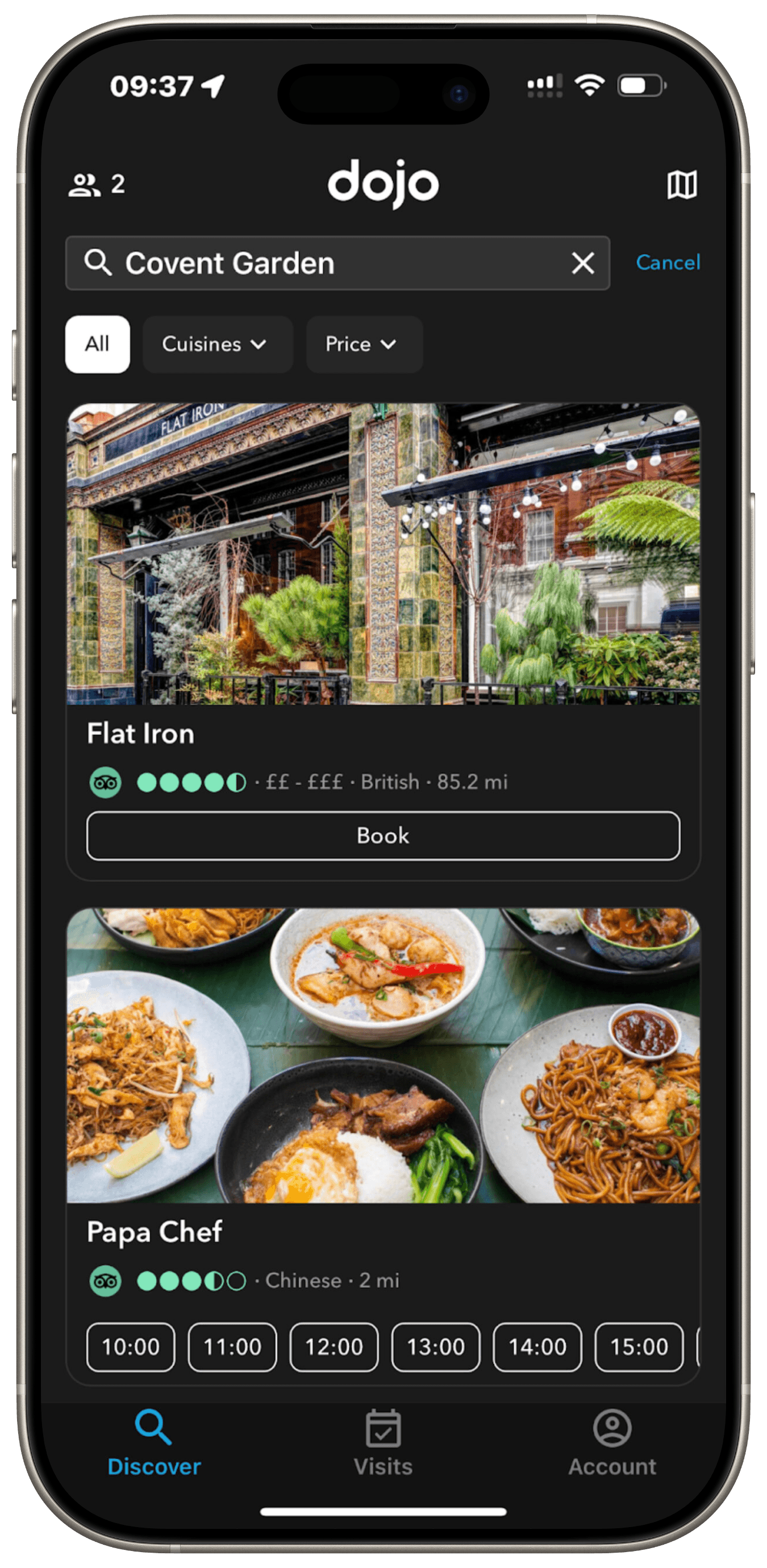 DOJO App for Resturants on iPhone