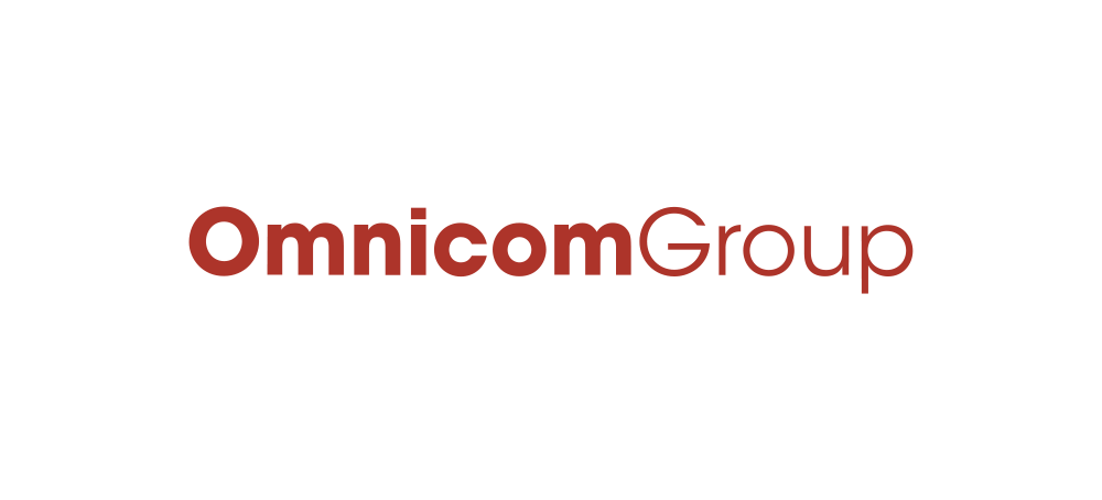 Omnicom logo featuring a bold, modern design in white against a deep blue background. 