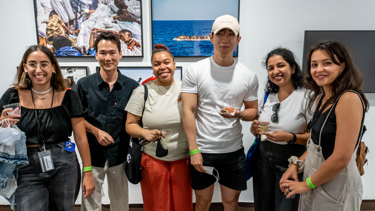 Six students in the Class of 2024 at welcome gallery reception