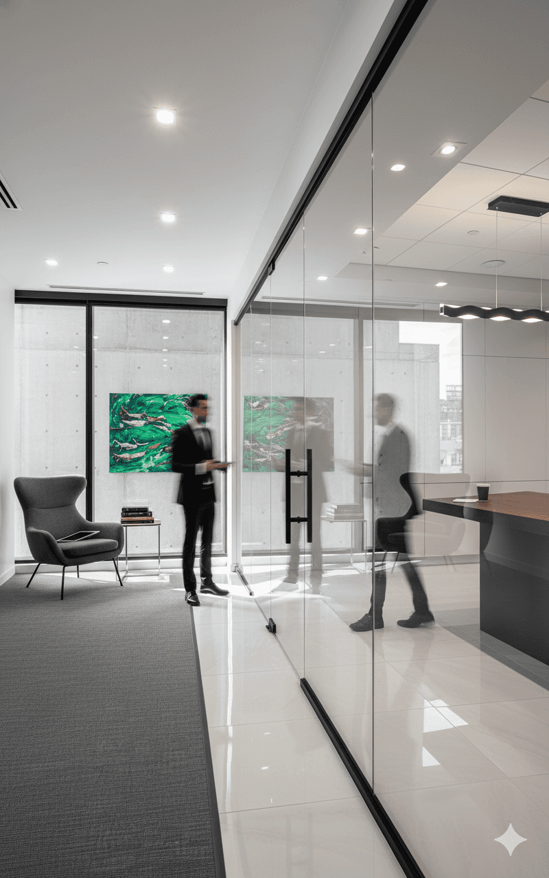 Lawyer looking at client