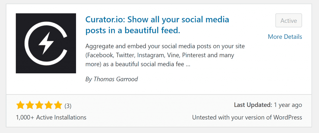 Curator's WordPress plugin