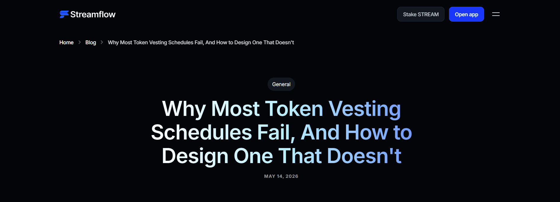 Token Vesting Fails