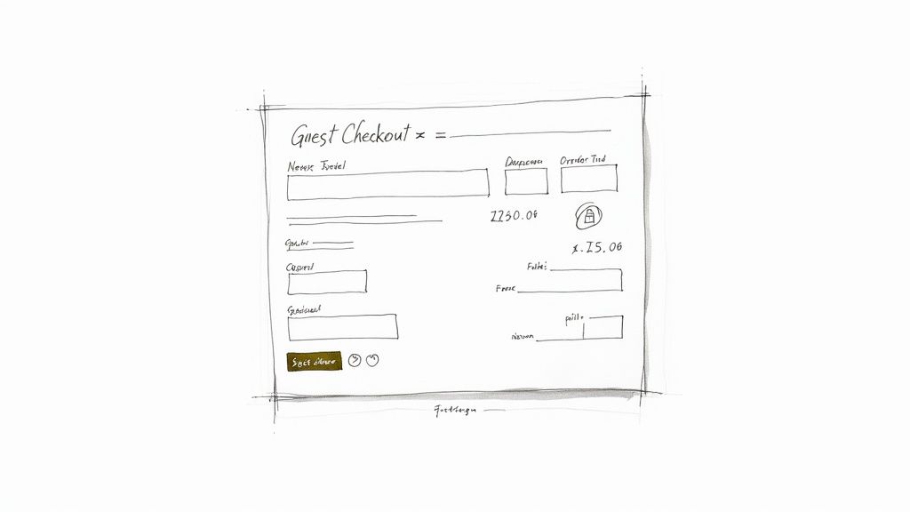 A simplified checkout process shown on a mobile device, highlighting key trust badges and payment options.
