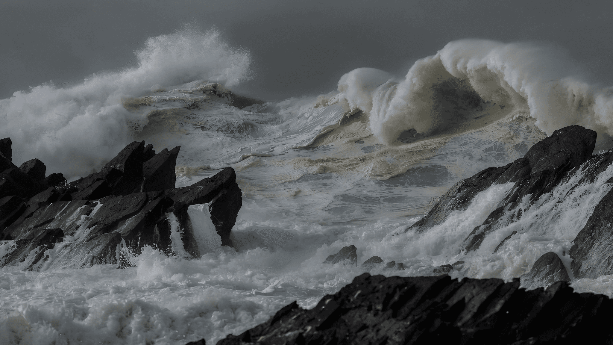 Ocean waves. AI-generated.