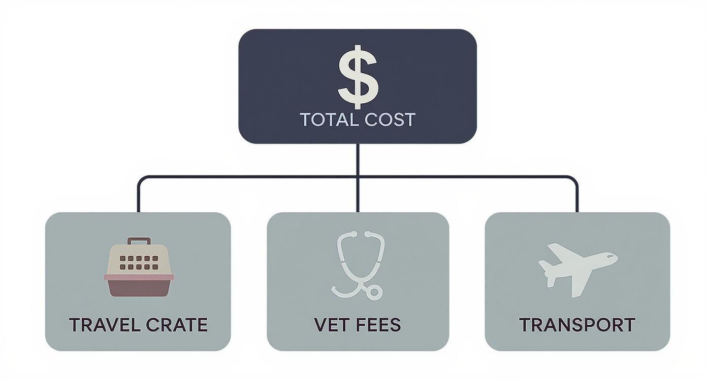 Infographic about cost of pet shipping