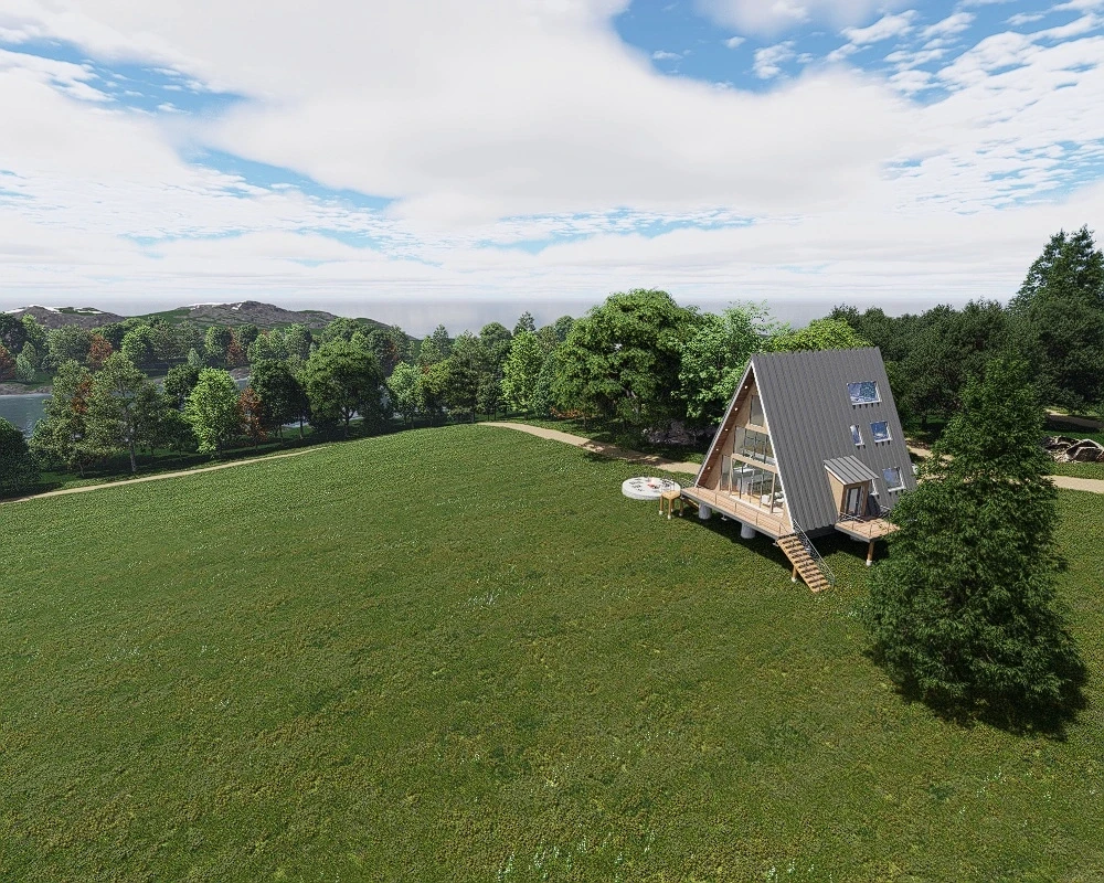 A-Frame building exterior render