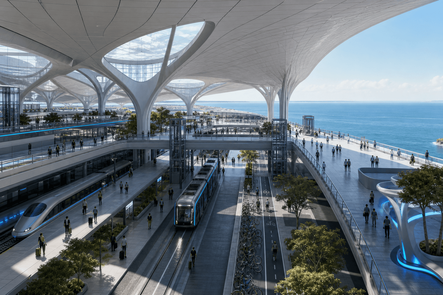 Illustrative concept of a connected and accessible mobility interchange