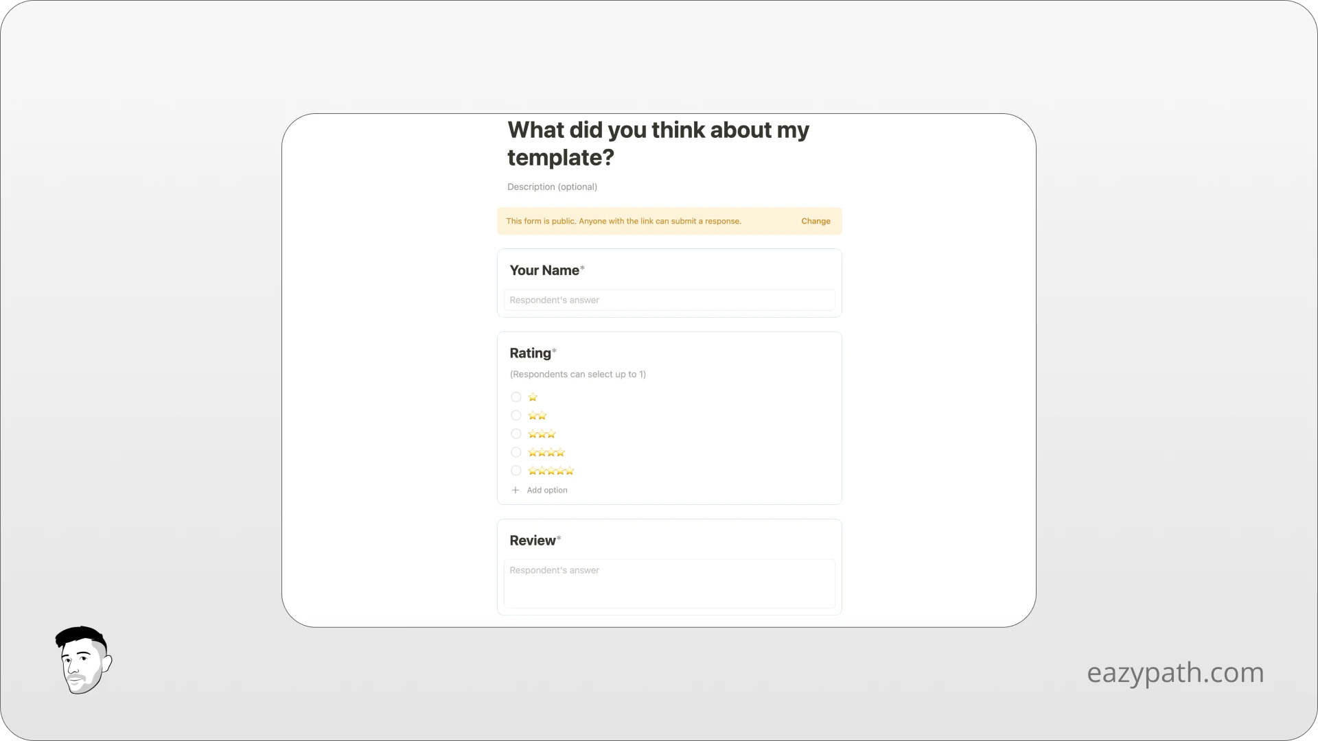 How To Create A Simple Form In Notion - Final Form