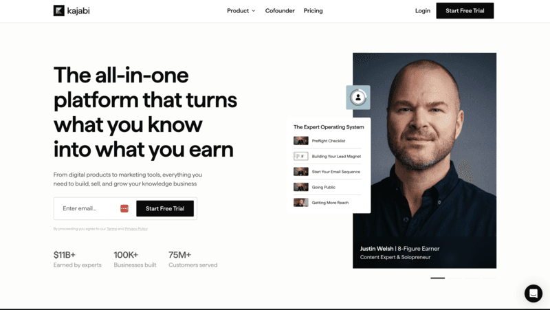 Kajabi homepage pricing