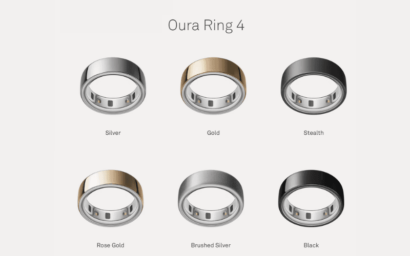 Oura Ring 4 styles and colors