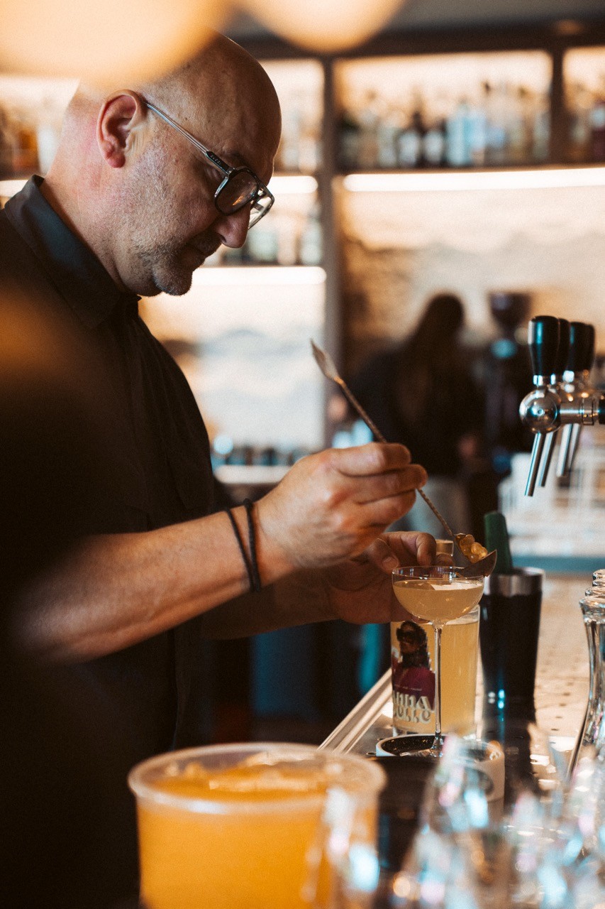 bartender making cocktail