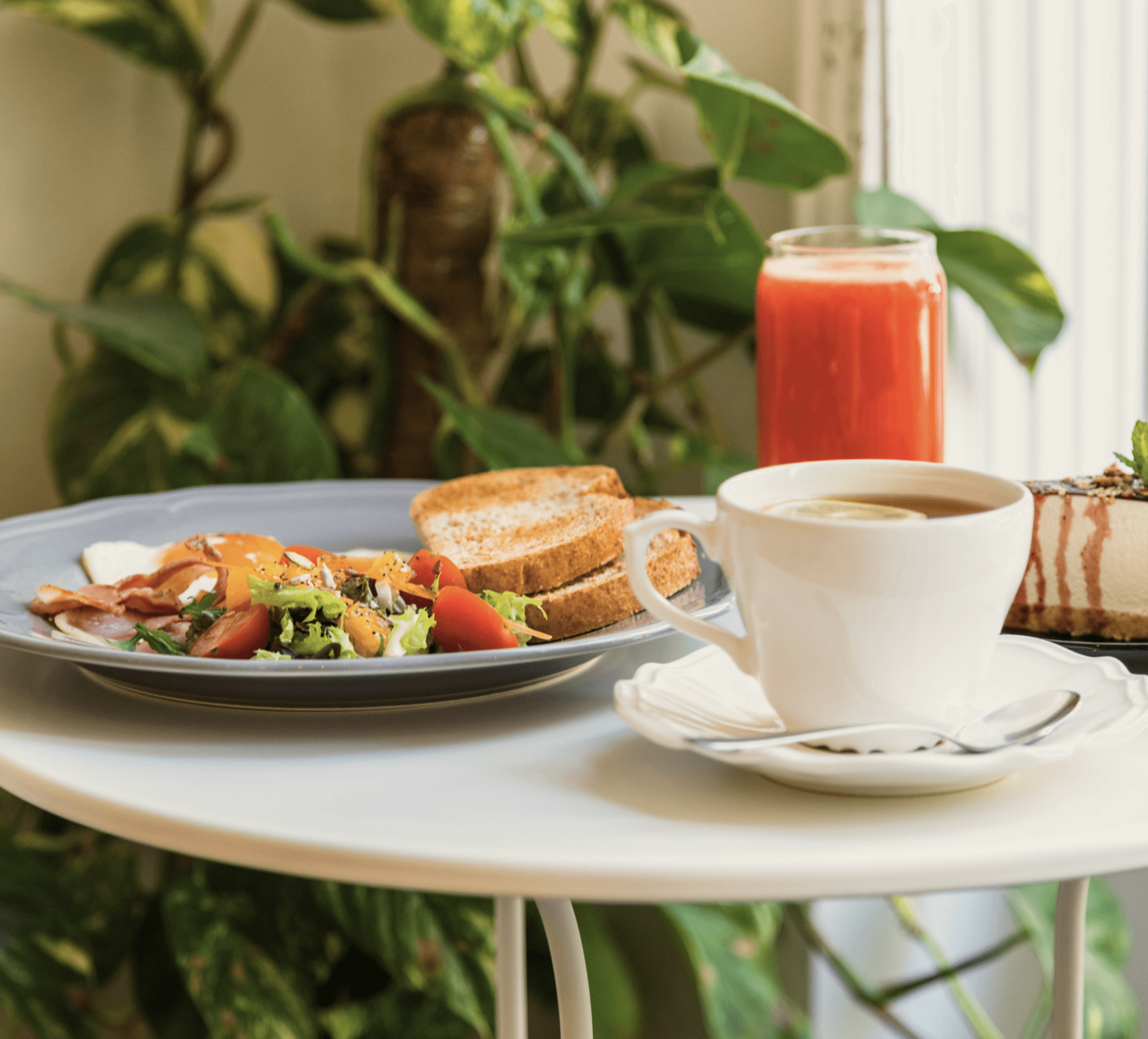 simple delicious breakfast with a cup of coffee