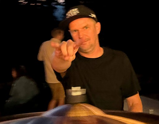 Holland Barry in front of his drum set in Truckee.