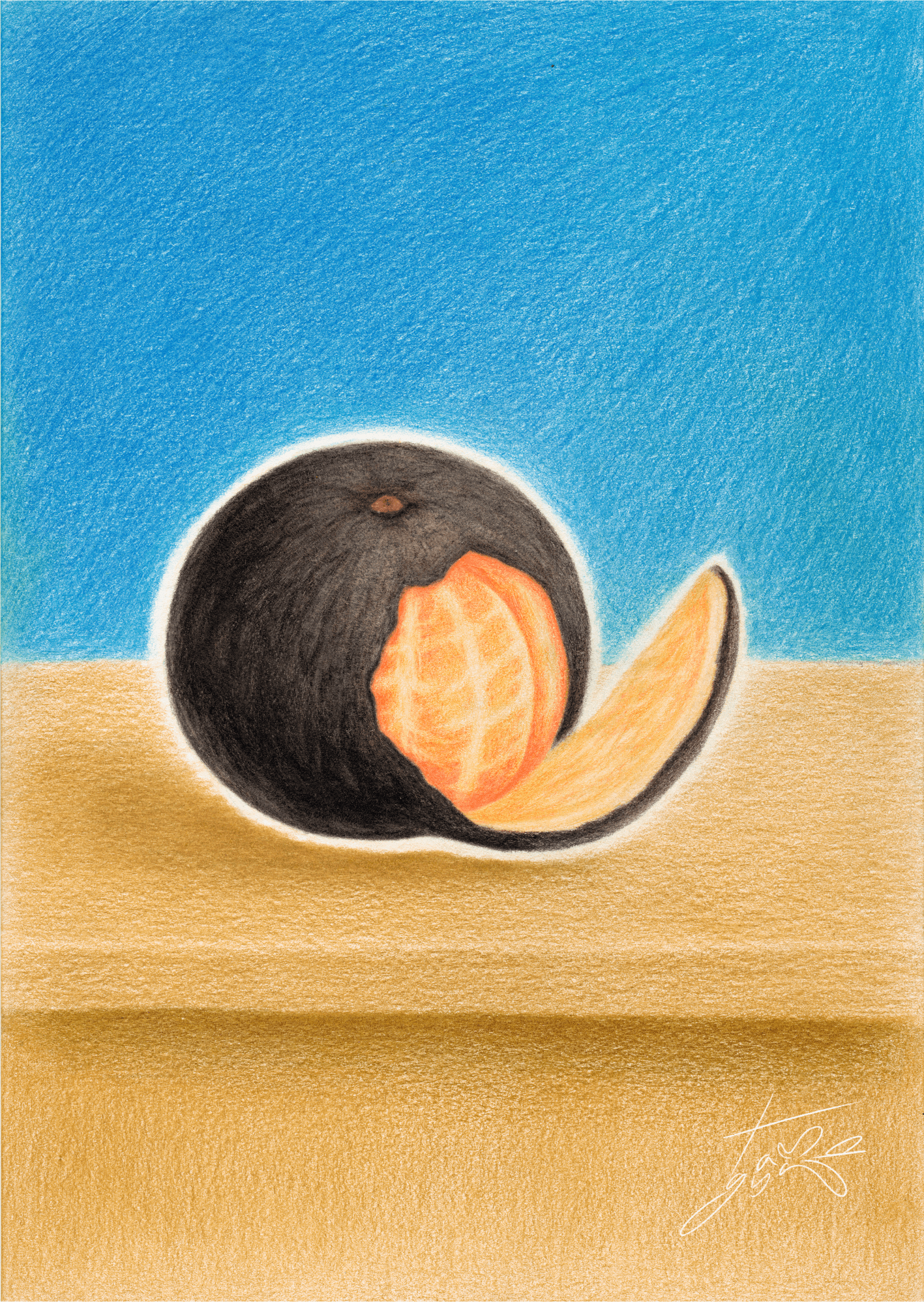 한껍질이 벗겨진 탄귤