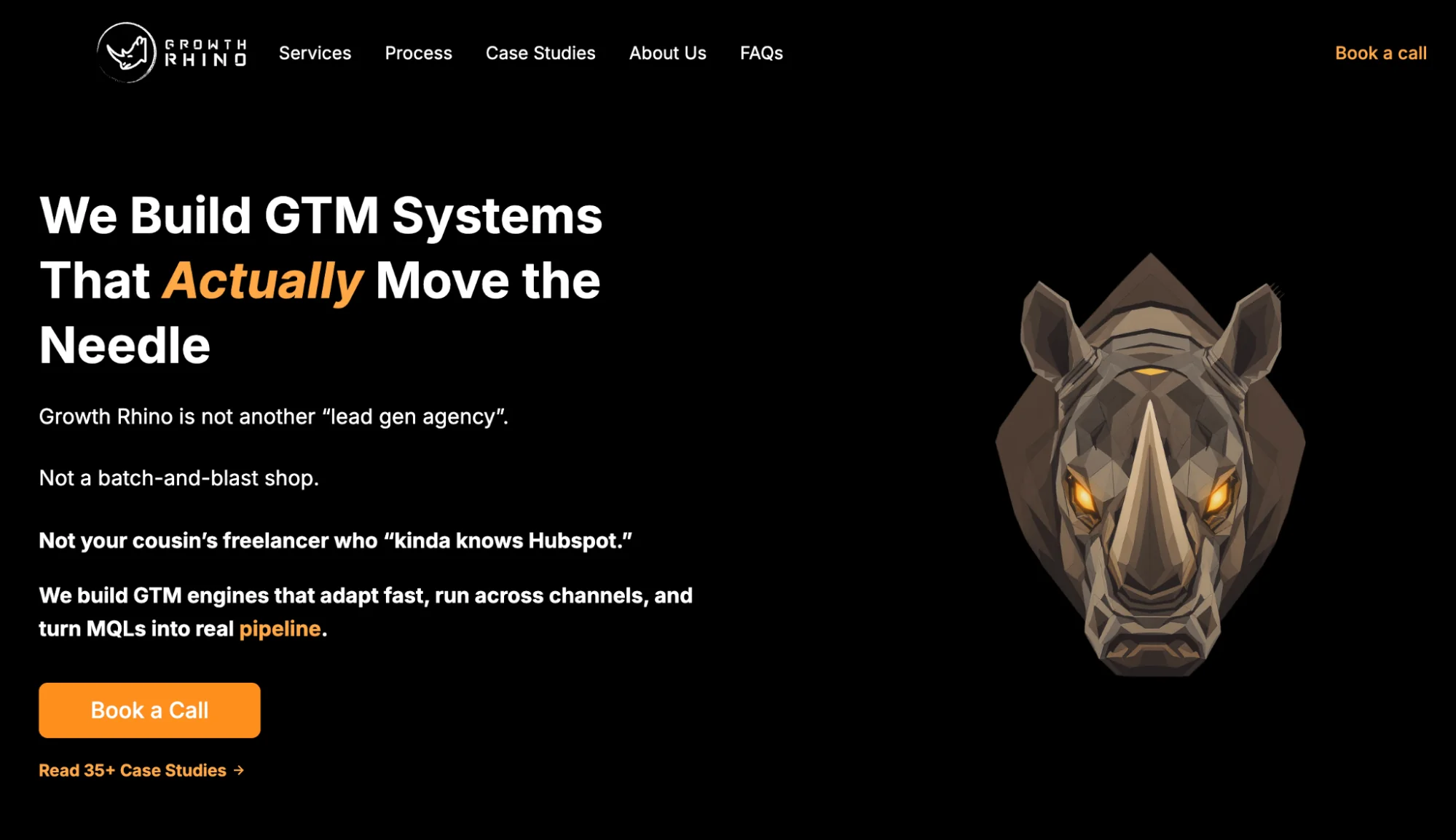Growth Rhino homepage: Grow Surely alternative for building GTM systems